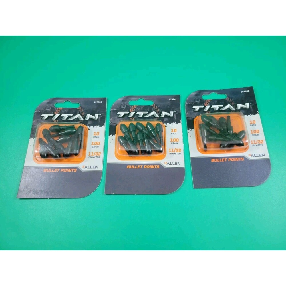 3x 10 Count Pack Allan TITAN Bullet Points 11/32 Diameter